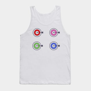 red blue pink green archery target design Tank Top